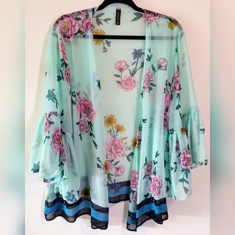 Lane Bryant 18/20 Top Duster Bell Sleeve Open Mint